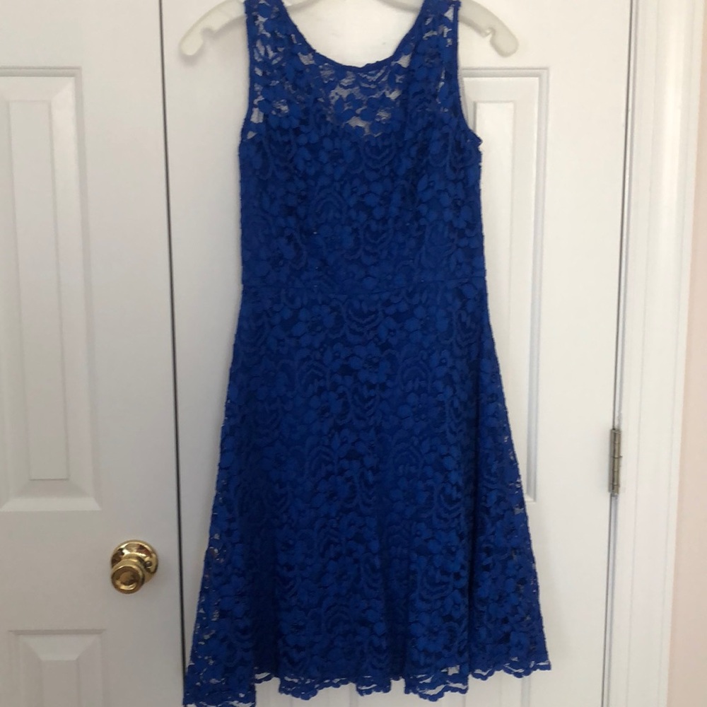Royal blue lace dress
